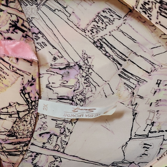 Melissa McCarthy seven7 pink top blouse flow sleeves plus size 2x - Picture 6 of 12